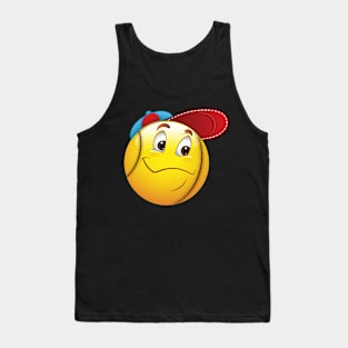 Baseball Smiley Face Emoticon Tank Top